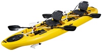 Kayak double tandem LSF Sit-On-Top pour la pêche, propulsion par pédale, plastique, longueur >4m, deux personnes, pour l'océan