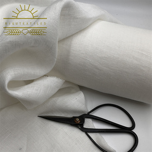 Diskon besar grosir kain Linen 100% murni untuk baju kemeja Linen kain Poplin tenun polos cetak kain Sofa Linen - Product Image 3