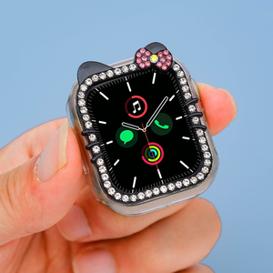 Phim hoạt hình kim cương xem trường hợp đối với <span class=keywords><strong>Apple</strong></span> Watch 10 8 4 PC Armor Bìa 38/40/42/44/41/4/4mm bảo vệ màn hình Fram cho đồng hồ thông minh - Product Image 4