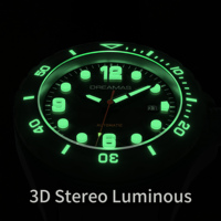 Montre de plongée sportive automatique mécanique pour homme en fibre de carbone avec luminescence 3D suisse et mouvement MIYYOTA 8215, étanche 500m DMS0386