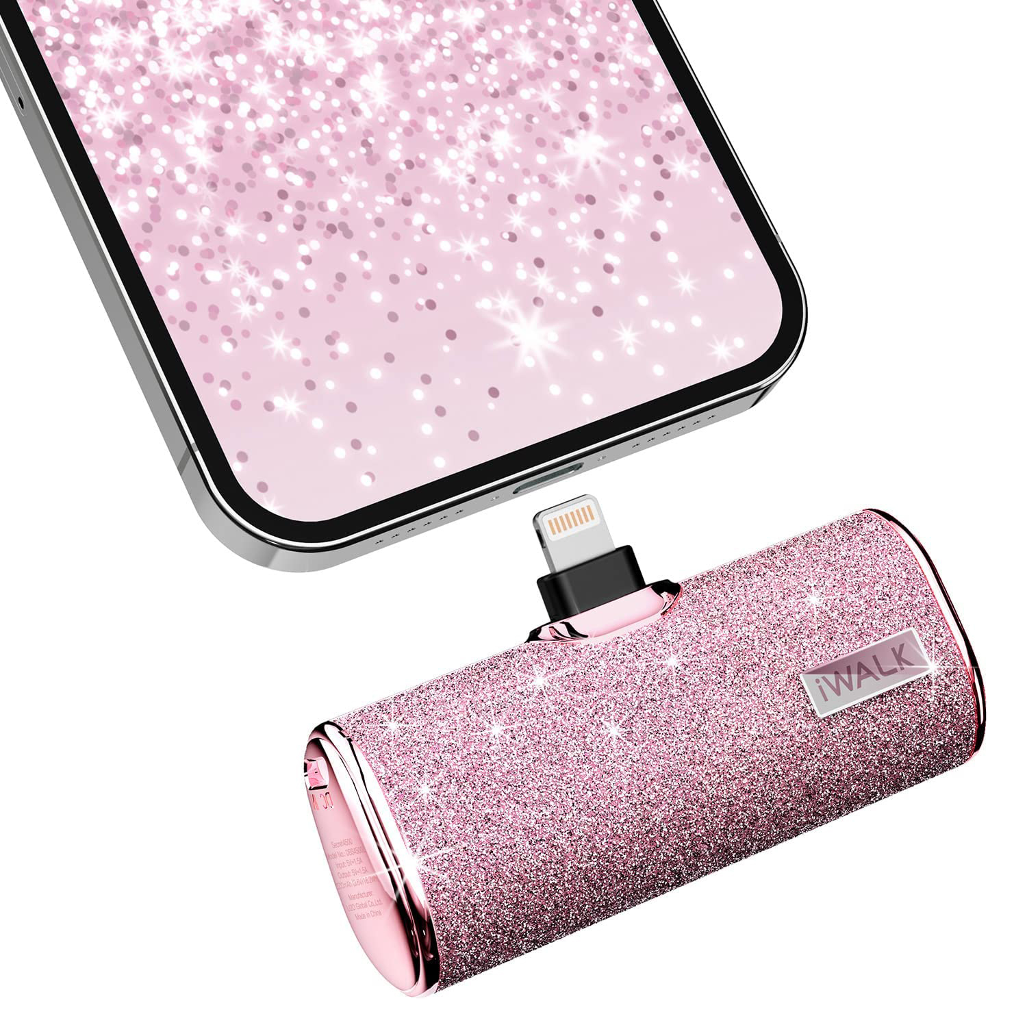 IWALK LinkPod 4S Glitter Power bank 4500mAh Eingebauter Stecker Docking Charge Schillernde Power Bank Tragbare Ladegerät-Batterie bänke