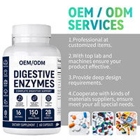 Capsules d'enzymes digestives OEM ODM, mélange de probiotiques, complexe à base de plantes pour le bien-être digestif, la gestion du poids et le bien-être quotidien