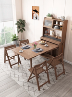 Armoire de rangement pliante intelligente pour cuisine moderne, finition chêne, gain de place, avec table à manger extensible, montage mural, garantie de 3 ans