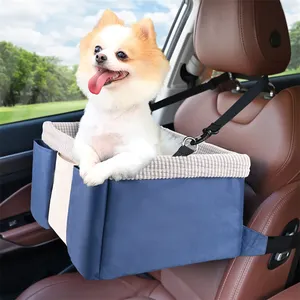 Hot Selling Dog Booster Seats For Small Dogs Safety Front Dog Seat With Adjustable Belt 3 Storage Pockets Pet Booster Seats