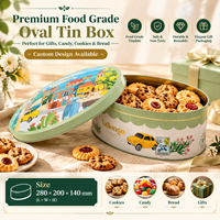 Boîte en métal ovale personnalisée de qualité supérieure pour enfants, avec couvercle à vis, impression CMYK, pour bonbons et biscuits