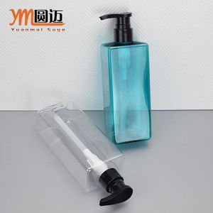Yuanmai Suye 500ml Square Pet <b>Plastic</b> Dispensing Bottle Lotion Pump For Shower Gel Shampoo Lotion - Product Image 3