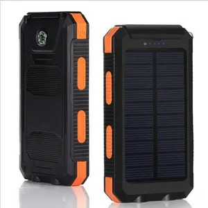 منتجات رائجة مستلزمات طوارئ تعمل بالطاقة الشمسية مع منافذ USB مزدوجة LED بنك طاقة صغير لاسلكي 20000 مللي أمبير في الساعة