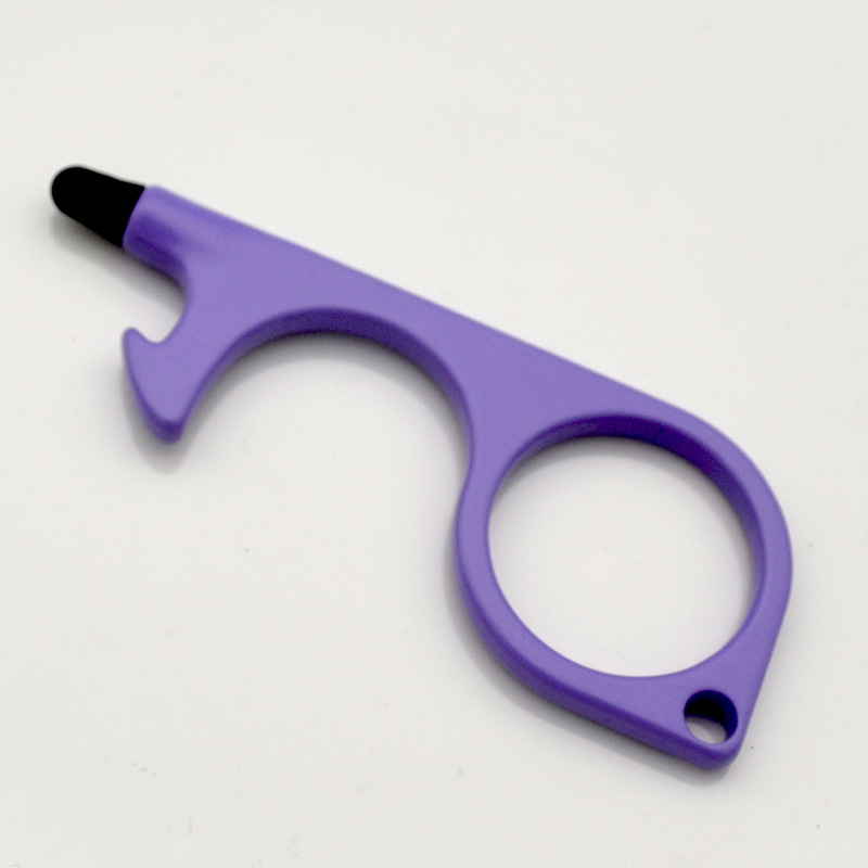 women Self Defense Keychain Safety Key Chain Key Door Touchless Keys Keychain No Touch Door Opener With Stylus