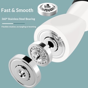 <span class=keywords><strong>Corde</strong></span> à <span class=keywords><strong>sauter</strong></span> de sport à roulement spécial, double usage intérieur/extérieur, pour adultes, fitness, étudiants et examen d'entrée au collège - Product Image 2