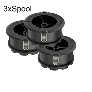 3xF016800570 Carrete de Hilo de Repuesto 6.1M/20FT 1.65mm con Tapa Negra para Recortadora de Césped Universal GrassCut 18-26, Piezas para Cortacésped - Product Image 1