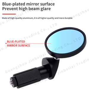 Miroirs rétroviseurs latéraux ronds en verre pour moto miniature de 22 mm, vente en gros, pour vélo électrique - Product Image 5