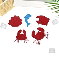 Nouvelles Appliques de Luxe en Forme de Crabe et de Crevette Brodées à la Main avec Perles et Paillettes pour Sacs, Coques de Téléphone, Chapeaux et Vêtements
