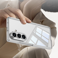 Étui magnétique transparent GKK Original de haute qualité pour Z Fold 7 et Z Fold 8 – Protection antichoc, étanche, 360°, avec bande élégante