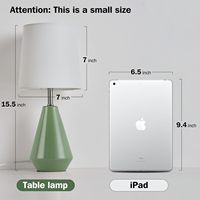 Petite lampe de chevet pour chambre à coucher - Ensemble de 2 lampes de bureau pour la lecture avec 3 températures de couleur, lampe de chevet en céramique de 15,5 pouces