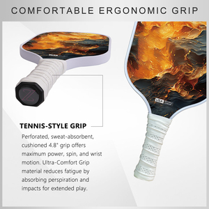 Juego de Raquetas de Pickleball Portátiles sin Bordes, de Alta Calidad y Duraderas, con Núcleo de Panal de Abeja y Fibra de Carbono Termoconformada, Aprobadas por la USAPA, con Punto Dulce - Product Image 5