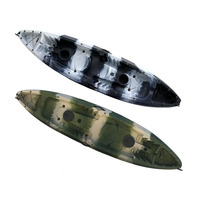 Kayak de Tourisme en Gros pour Deux Personnes, Kayak Tandem Familial 3,6 m, Kayak-Canoë en Plastique HDPE à Sièges Surélevés