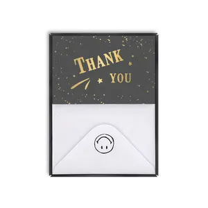 Greeting cards set printing PVC cover gold sliver foil thank you cards custom print with logo