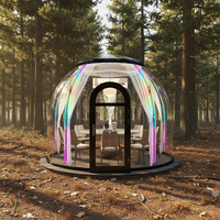 Dôme igloo transparent moderne, tente préfabriquée, maison conteneur avec design géodésique pour hôtels et restaurants