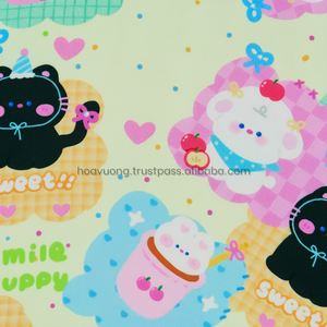 Cartoon Pattern Pajama <b>Fabric</b> 120gsm Latin Silk 153cm Wide Soft Breathable Material for Loungewear - Product Image 1