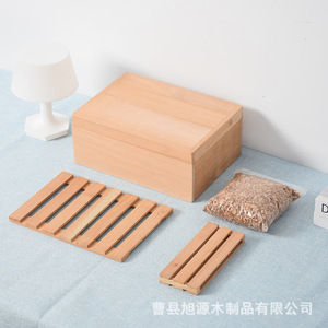 Humidor à cigares en bois massif, rectangulaire, couleur naturelle, étanche à l'humidité, avec couvercle, grande capacité, boîte de rangement - Product Image 5