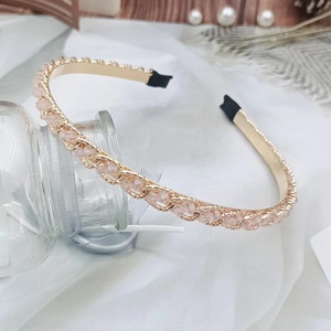 Accesorios para el cabello con nudo trenzado para mujer, bandana de cristal de metal para novia, diamantes de imitación, diadema con cuentas de perlas para mujer 2023 - Product Image 6