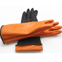 Gants de sécurité industriels en latex noir résistants aux produits chimiques de la marque Sun