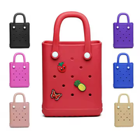 OEM Large Medium Small & Mini EVA Handtasche Wasserdichte, strap azier fähige Gummi-Silikon-Strand tasche mit Pearl Decoration Factory Direct