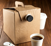 Emballage Bag-in-Box 3L avec sac intérieur aseptique en aluminium et valve papillon orange pour distributeur de jus, vin, sirop et liquides