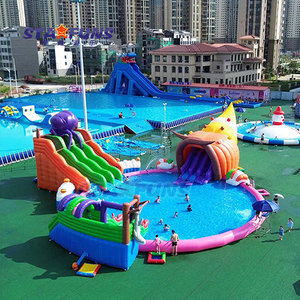 Ngoài trời thương mại Inflatable công viên nước hồ bơi người lớn và trẻ em không khí thổi lên hồ bơi nước lớn với Slide - Product Image 6