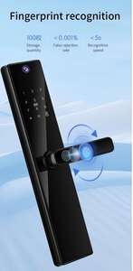 Precio de fábrica Tuya Wifi <span class=keywords><strong>Video</strong></span> <span class=keywords><strong>Intercom</strong></span> Seguridad para el hogar Cerradura inteligente Huella digital Contraseña Tarjeta de llave Cámara inteligente Cerradura de puerta - Product Image 4