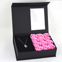 Kotak hadiah bunga lipstik Hari Valentine, kotak bunga mawar, mawar, kotak hadiah Hari Valentine Pernikahan