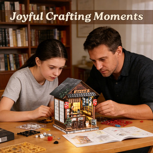 Puzzle 3D en bois DIY style pub japonais, serre-livres Izakaya lumineux à LED pour décoration de bibliothèque et cadeaux créatifs - Product Image 6