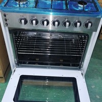 Cuisinière à gaz autonome 5 brûleurs avec four 760 mm, norme européenne, ensemble complet et démontable pour les marchés étrangers