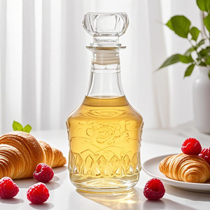 Bouteille de whisky en verre de luxe Ru Star 500 ml 1000 ml avec bouchon, <span class=keywords><strong>carafe</strong></span> à vin hermétique pour bar à domicile, stockage d'huile - Product Image 3