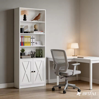 Estantería de Madera de Ingeniería de Diseño Tradicional Industrial IRONCK, con Puertas, de Pie, 6 Estantes, para Exhibición y Almacenamiento, 70 cm de Alto