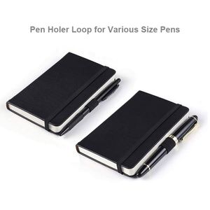 Black Custom Ruled <b>Lined</b> Leather Hardcover A6 Pocket Organizer/Planner <b>Notebook</b> for Students - Product Image 2