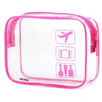 TSA onaylı şeffaf makyaj çantası Quart boyutu seyahat makyaj kozmetik çantası havaalanı havayolu uyumlu çantası kadın erkek