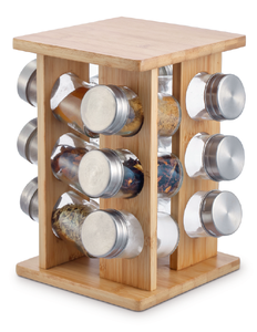 Organizador de Especias de Bambú para Encimera de Cocina con <span class=keywords><strong>Base</strong></span> Giratoria - Product Image 1