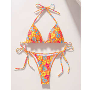 2-Mảnh Thiết Lập Side Tie Halter Bikini Áo Tắm Nhanh Chóng Khô Thoáng Khí Phía Trước Logo Sexy Brazil Đồ Bơi Cho Phụ Nữ - Product Image 6