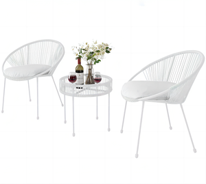 Table et chaise d'extérieur en rotin PE, meuble <span class=keywords><strong>de</strong></span> <span class=keywords><strong>jardin</strong></span>, Table et chaise en rotin, Acapulco, chaise et Table, 3 pièces - Product Image 6