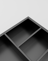 Niche TV moderne en acier inoxydable noir mat avec éclairage LED, niche murale encastrée pour la décoration et l'affichage dans le salon