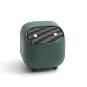 Cute Mini Desktop Trash Can Round Push Button Design For Office Desk Student Dormitory Indoor Use - Product Image 5