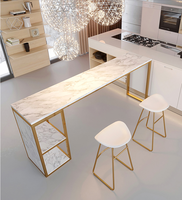 Table de bar et chaises de style nordique minimaliste moderne pour salon, table de bar de luxe légère avec cloison