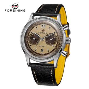FORSINING 6921Top réplique <span class=keywords><strong>de</strong></span> luxe mouvement automatique pilote homme <span class=keywords><strong>montre</strong></span> mécanique en cuir véritable montres-bracelets élégante horloge masculine - Product Image 1