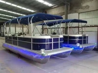 Bateau ponton sportif personnalisé pour la mer, double moteur et bureau, fond transparent Dolphin, location, tourisme, vue sur la plage, aluminium