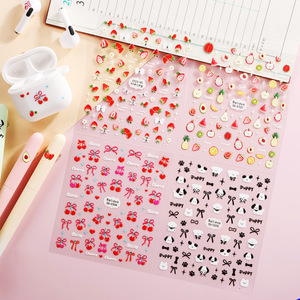 Pegatina en relieve 5D con diseño de pata de perro y lazo, decoración de uñas, impermeable, para manicura, decoración DIY - Product Image 3