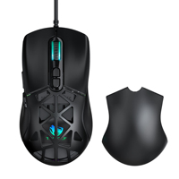 Souris de jeu filaire RGB rétroéclairée à 7 boutons USB avec coque arrière amovible en nid d'abeille