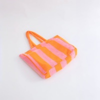 Sac fourre-tout de luxe personnalisé Royal Fair en tissu éponge rayé, grande capacité, sac de plage en tissu éponge moelleux pour femme