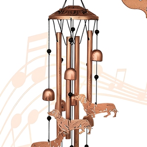 Campana de Viento Musical de Hierro Forjado Estilo <span class=keywords><strong>Americano</strong></span> con Diseño de Dachshund, Hecha a Mano, de 34 Pulgadas, Regalo para el Día de la Madre, Decoración para Hogar, Exteriores y Patio - Product Image 6