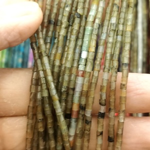 Bán buôn 4*2 mét đá tự nhiên Ống Spacer hạt rondelle hình dạng kahikatea màu langyue thương hiệu đồ trang sức hạt DIY Vòng cổ làm - Product Image 3